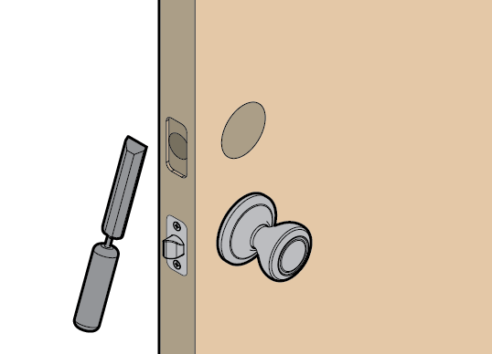 remove latch chisel out rectangular area