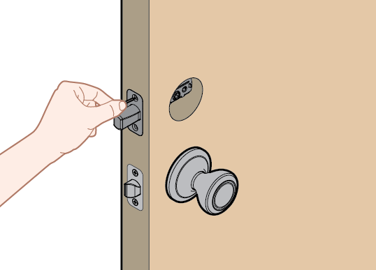 reinstall latch and mark screw