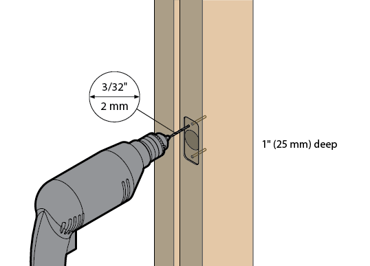 reinstall latch and mark screw