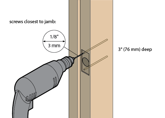 reinstall latch and mark screw