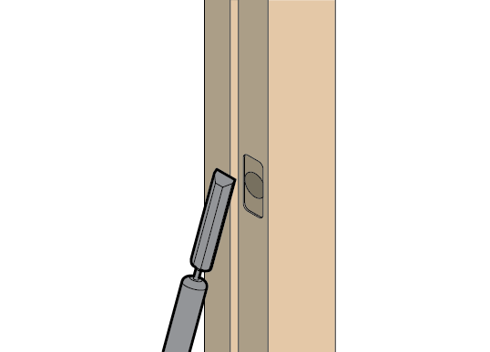 reinstall latch and mark screw