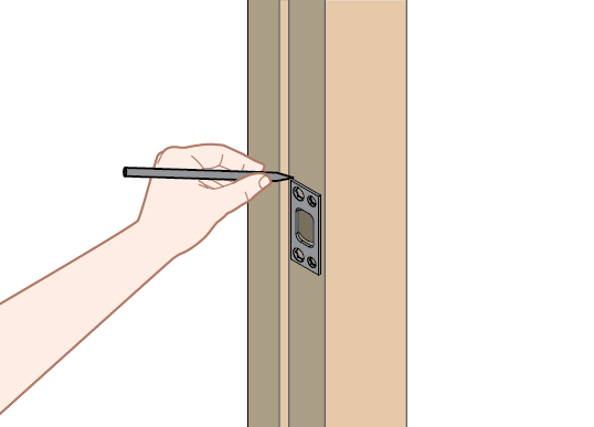 remove latch chisel out rectangular area