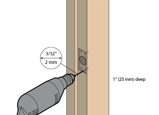 reinstall latch and mark screw
