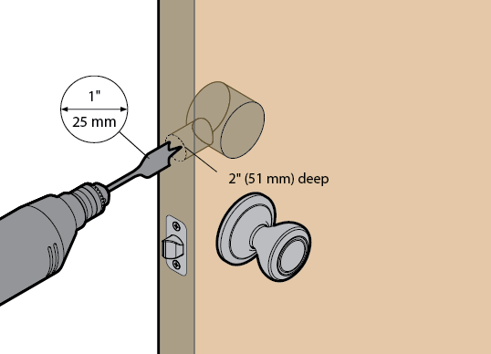 drill into door edge